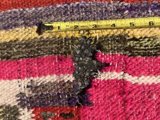 Vintage Southwest Navajo Wool Rug Or Blanket Parts 57”x97” 4