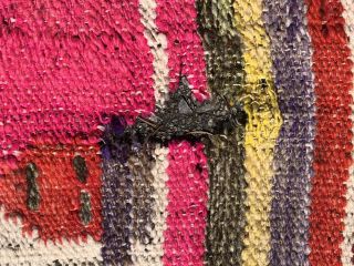 Vintage Southwest Navajo Wool Rug Or Blanket Parts 57”x97” 6