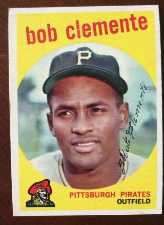 1959 Topps Roberto Clemente Baseball Card No Creases - - Vintage
