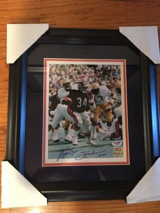 Waler Payton Signed Framed Action Picture Rare Psa/dna & Wpf Great 4 Xmass