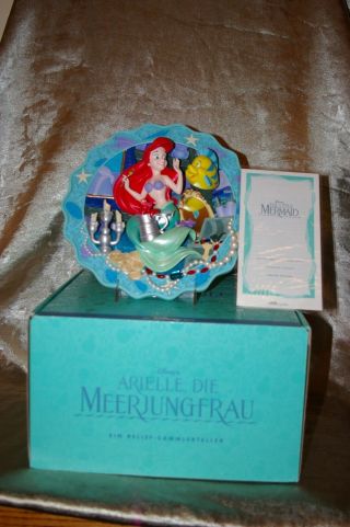 Very Rare Disney The Little Mermaid 3d Relief Plate " Treasures Untold " Nib