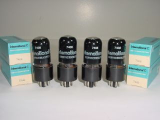 4 Vintage Nos Philips Miniwatt 7408 6v6gt Black Glass Match Amplifier Tube Quad
