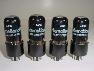 4 Vintage NOS Philips Miniwatt 7408 6V6GT Black Glass Match Amplifier Tube Quad 2