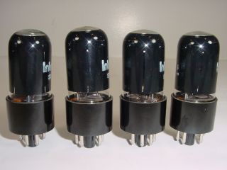4 Vintage NOS Philips Miniwatt 7408 6V6GT Black Glass Match Amplifier Tube Quad 4