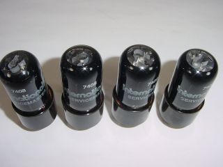 4 Vintage NOS Philips Miniwatt 7408 6V6GT Black Glass Match Amplifier Tube Quad 6