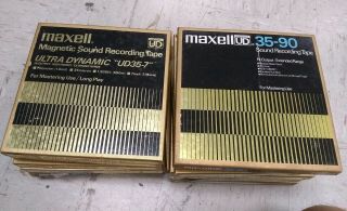 14 Vintage Maxell Ultra Dynamic Ud35 - 7 35 - 90 Reel To Reel Tapes Boxes