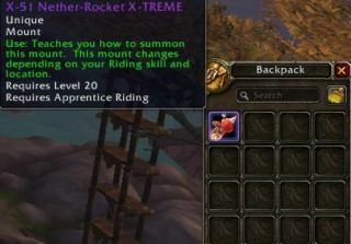 World Of Warcraft X - 51 Nether - Rocket X - Treme Tcg Mount Wow (na Realms) Rare