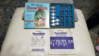 Rare Vintage Walt Disney Snow White & Dwarfs - Miniature Metal Figurines Craft Kit