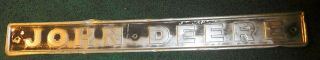 Vintage Large John Deere Tractor Trim Metal Badge Emblem Name Plate,  Embossed