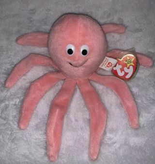 Unique & Rare Ty Beanie Baby - Inky The Octopus 1994