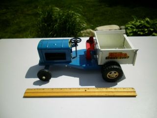 Vintage Early 1960s Tonka Pressed Steel Utility Dump Trailer Tractor Toy.