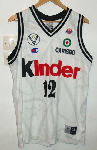 Virtus Bologna 1999 Signed Rare Basketball Shirt By Champion 12 Frosini Jersey