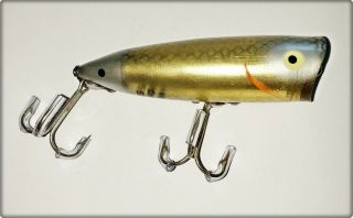 Rare Color Heddon 9540 Chugger Spook Opaque Gold Flash Shad,  Silver Scales