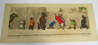 Vintage Etching Dirty Dogs Of Paris Signed By Boris O’klein Jus Aux Curieux