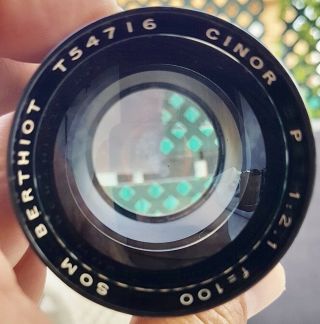 Vintage Som Berthiot Cinor P Lens 1:2.  1 F=100mm T54716