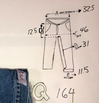 Q164 VTG JNCO CROWN Loose Baggy Wide Leg Jeans Tag sz 34x32 (Mea 32.  5x31) 2