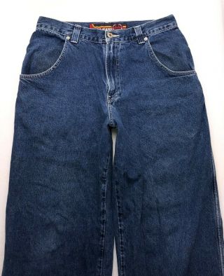 Q164 VTG JNCO CROWN Loose Baggy Wide Leg Jeans Tag sz 34x32 (Mea 32.  5x31) 4
