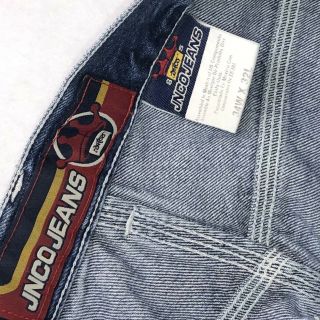 Q164 VTG JNCO CROWN Loose Baggy Wide Leg Jeans Tag sz 34x32 (Mea 32.  5x31) 7
