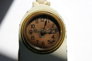 Rare Vintage Antique c.  1920 ' s/30 ' s Kewpie Doll Art Deco Metal Desk Clock USA 7