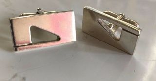 Vintage Heavy Sterling Silver Cufflinks Made By Gucci B538