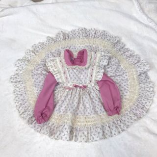 Vintage Mini World Baby Girls Full Circle Ruffle Peasant Dress Pinafore 9 - 12 Mon