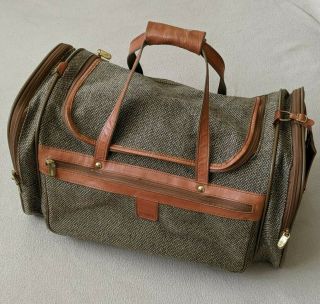 Vintage Hartmann Luggage Tweed Leather Duffel Bag Carry - On 22 " X12 " X11 " Suitcase