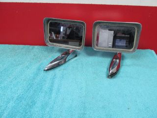Vintage Ford Chevy Dodge Ratrod Joma Fender Mount Hooded Mirrors Pair 318