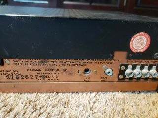 Vintage Harman Kardon prelude II Tube Amp Amplifier a12 6