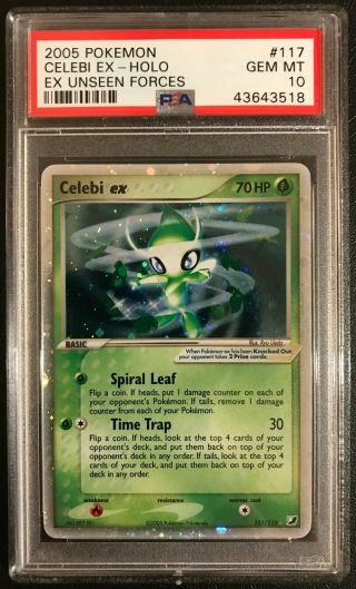 Psa 10 Gem Celebi Ex 117/115 Secret Rare Holo Ex Unseen Forces 2005 Pokemon