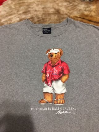 Rare Vtg 90s Polo Ralph Lauren Beach Hawaiian Bear T Shirt Xl Stadium 92 93