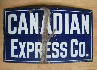 Vintage Antique Canadian Express Co Porcelain Sign Railway Train Transportation