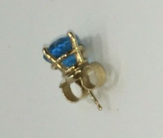 14 KT Yellow Gold Blue Spinel Earrings - Estate - Scrap or not 3.  9 Grams 5