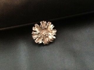 Vintage Sterling Silver Tiffany & Co.  flower Pin brooch circa 1950s/60s 4