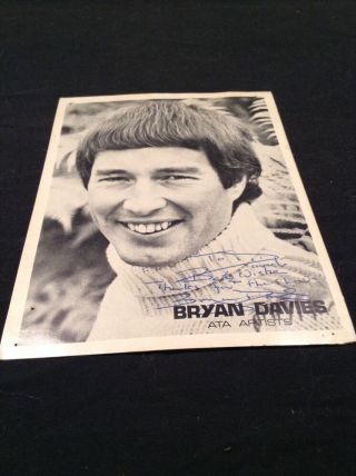 Bryan Davies Hand Signed Vintage 1960 