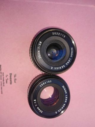 2 Vintage Nikon Lens Series E 50mm 1:1.  8