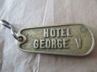 Vintage Hotel Georges V Paris,  France Brass Key Fob Room 318