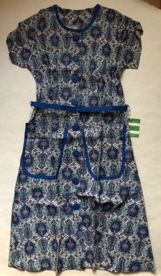 Vintage La Mar Frock Belted Cotton Dress - Size 16 - With Tags