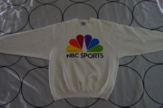 Vintage Logo Nbc Sports Peacock Logo Grey Sweatshirt Crewneck Made In Usa Xlarge