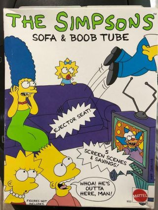 Mattel The Simpsons Sofa & Boob Tube Set Mattel 1990 Vintage