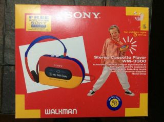 Vintage My First Sony Walkman Cassette Tape Player Wm - 3300 Nib