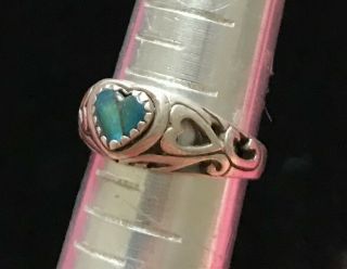 Vtg WM Sterling Silver Heart Abalone Ring Size: 6 SIGNED M625 2