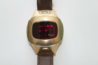 14K Goldfilled Men ' s Vintage PULSAR LED Watch,  but Not 3