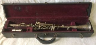 Early Vintage E.  K.  Blessing Co.  Elkhart Metal Bb Soprano Clarinet Case