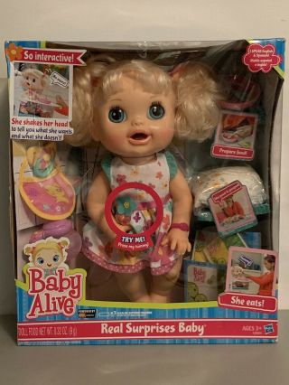 Baby Alive Real Surprises Doll Blonde Hasbro 2012 Rare