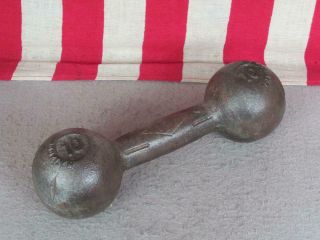 Vintage Dan Lurie Gym Dumbell 10 Lb Weight Globe Barbell Pistol Grip Brooklyn,  Ny