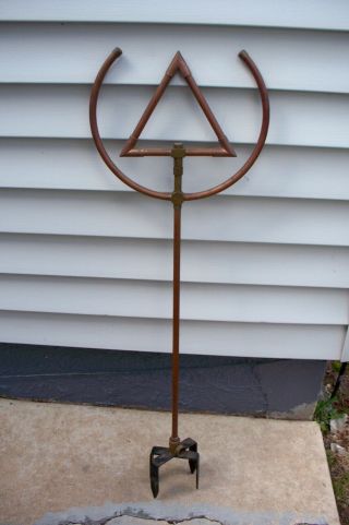 Rare Antique Vintage 47 " Tall Copper / Iron Spinning Water Lawn Sprinkler