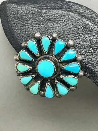 Turquoise Native American ZUNI Needlepoint Sterling Silver 925 Earrings (6.  90g) 6