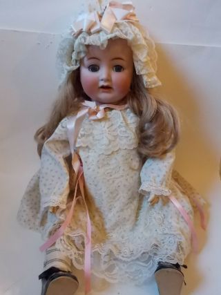 Antique Bisque Doll Open Mouth One Tooth Simon Halbig 156/11 Sleepy Eyes S&h