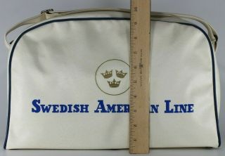 Vintage Carry - On Bag,  Swedish American Line Cruise Ship Luggage By Gurlo,  Great