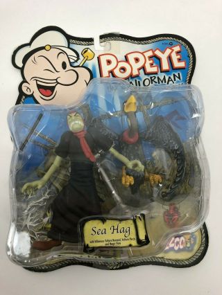 Vintage 2001 Sea Hag Popeye The Sailor - Man 5 Inch Action Figure Mezco Witch Nmoc